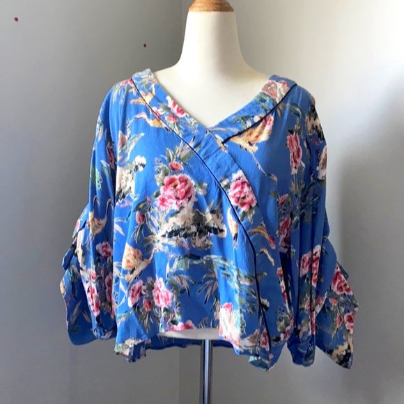 Zara Womens Blouse Floral Print - Picture 1 of 5